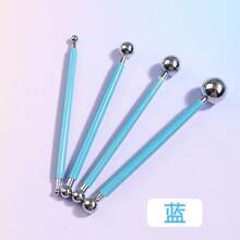 9件套雕刻工具套装，包括5件双头工具（含10种不同的DIY硅胶和陶瓷粘土压花工具）、4件双头金属球工具和陶瓷粘土球形触控笔，适用于岩石、指甲、混合媒介、绘画、雕塑和陶艺压花。 - 彩色 - 查看 16