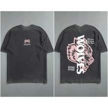 Darcsport T-Shirt, American  Brand, Classic Wolf Head Print, Pure Cotton Short-Sleeve T-Shirt, Loose Fit, Unisex, Plus Size - 黑配黑 - 查看 10