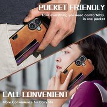 Dompet/Casing Ponsel Kulit PU Vintage Cocok untuk iPhone - Coklat - View 6