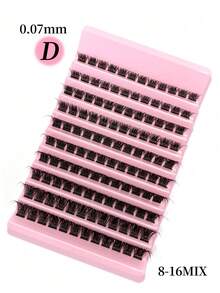 120簇 8-16mm 混長 0.07mm 防水貂毛輕量 DIY 假睫毛，適合日常與活動妝容，從自然到誇張造型，睫毛簇，假睫毛，單簇假睫毛，睫毛，假睫毛，美容工具 - D - 查看 4