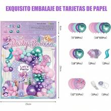 136 PCS Globos Temáticos de Sirena, Años Sirena Decoración Cumpleaños Niña, Adecuado para bodas, fiestas de cumpleaños o como regalo para niñas Reutilizable - Diseño de sirena2 - Ver 6