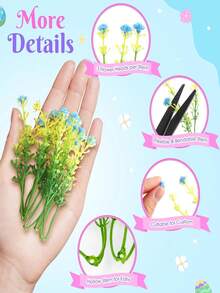 10pcs Mini Realistic Gypsophila Flower Accessories, For Scrapbooking, Wreath DIY, Wedding Decor, Bouquet Supplies, Home Decoration, Random Colors - Multicolor - View 4
