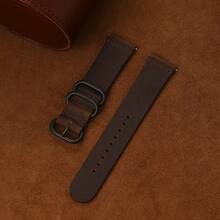 Retro Men Women Crazy Horse Leather Watch Band 18mm 20mm 22mm Quick Release Spring Bar Black Pin Buckle Soft Comfortable Calfskin Watch Strap - Mouldless - View 16