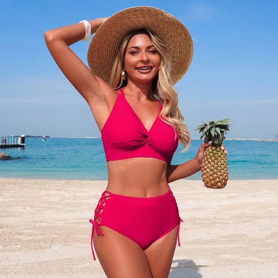 Traje de baño 2026, nuevo modelo de bikini de dos piezas para mujer, de nailon, disponible con cambio de color personalizable. - Q266803 Fruta del dragón - Ver 1