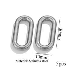 5 piezas de conectores de marco oval asimétrico chapados en oro de 18K de acero inoxidable, adecuados para pendientes, collares, pulseras y otros accesorios de fabricación de joyas DIY - colgante - Ver 12