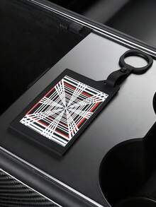 特斯拉钥匙卡套 – PLAID Speed Label 系列，碳纤维纹理硅胶材质，适用于 Model 3/Y/X/S，顶部带挂绳孔，底部带 RFID 窗口，汽车配件 - 矽膠卡片 - 查看 2