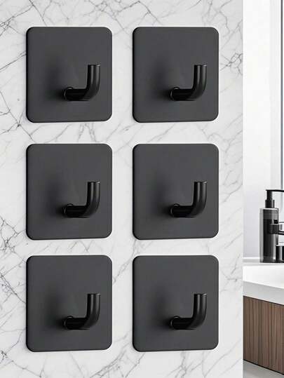 Stainless Steel No-Drill Hooks, Strong Adhesive Robe & Towel Hooks, Wall Key Hooks, Bathroom & Kitchen Storage Racks, Coat Racks, Rust-Proof Shower Door Hooks, Strong No-Nail Small Hooks & Storage Racks