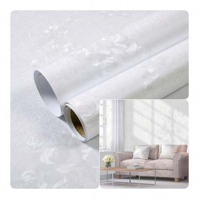 1 Roll Rose Peel And Stick Wallpaper 17.8 X 118 Embossed Floral Contact Paper Self-Adhesive Removable Embossed Vinyl Wallpaper For Walls, Furniture, Cabinets, Drawers, Vanity