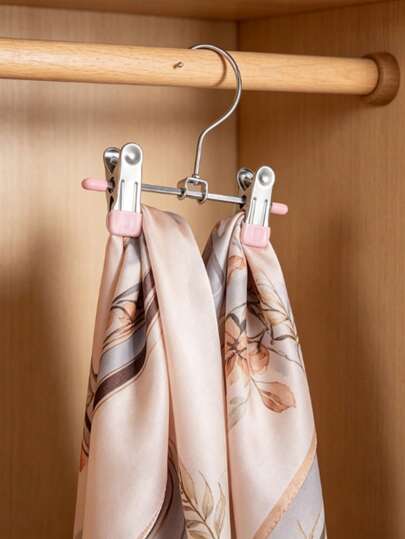 10 High-Quality Stainless Steel Clothespins, Adjustable Metal Trouser Hangers With Clips, Laundry Clips With Hooks, Portable Hanging Clothespins, Suitable For Clothing, Trousers, Skirts, And Accessories, Perfect For A Minimalist Spring Style Or Summer Tops.