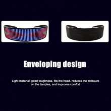 Glasse Recargable, Lentes Brillantes con LED Negro, Control de la aplicación, Carga USB, Lentes Multicolores para Fiestas, cumpleaños, Bar - 1 - Ver 7