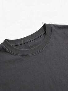 2026 Cartoon Puppy & Red Wine Graphic Print Crew Neck Short Sleeve T-Shirt. New Minimalist Women's T-Shirt With A Cute Pattern, Casual Holiday Style, Relaxed Fit, Crew Neck And Short Sleeves. - 黑暗的 - 查看 3