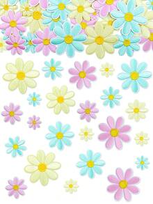 24 buc patch-uri brodate cu macaron și margarete, stil mixt de dimensiuni multiple, autocolante decorative DIY pentru haine, geantă, pălării - multicolor - Vizualizare 3