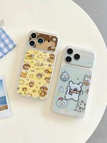 Film de protection de dos de boßtier PET + protecteur de base d'objectif pour iPhone 17 Pro/17 Pro Max, effet en relief 3D, résistant aux rayures, design de dessin animé mignon - Jaune vif - Voir 4