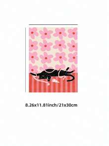 1pc Frameless Funny Cute Cat Wall Art Canvas Poster Print Cat Lover Decor For Living Room, Bedroom, Dorm Room Decor - Cat - View 15