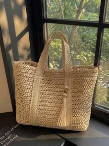 Bolso de Hombro/Axila para Mujer, Casual, Minimalista, Espacioso, Ligero y Versátil - Caqui 2 - Ver 5