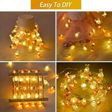 Battery-Powered LED Mini String Lights, Rabbit And Carrot Shaped, Copper Wire String Lights, Flashing String Lights, Suitable For Mason Jars, Weddings, Parties, Christmas, Table Decorations, Christmas Ornaments, Valentine's Day Decorations, Holiday Decorations, DIY Gift Decorations And Home Decor. - String Lights - View 8