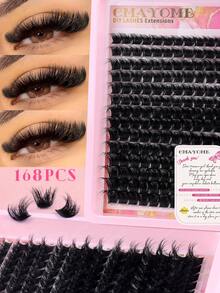 252/168PCS Individual Lash Clusters, 8-16mm Long Reusable False Eyelashes, Multi-Style Mixed DIY Lash Clusters, Multi-Type Natural Look And Super Lightweight False Eyelashes Eyelash Extension Kit, Suitable For Daily Makeup, Cosplay, Festival And Travel Using - Multicolor - View 6