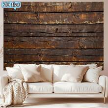 2D Flat - 2D Flat - 1pc Of Ultra-Large,2D Flat, 1pc 1pcs Horizontal Vintage Wood Panel Tapestry - Distressed Brown Wood Plank Wall Hanging Suitable For Decor, Photography Backdrop, Rustic Party Background, Brown Wood Grain Panel Decoration, 2D Flat - 1PC - 查看 10