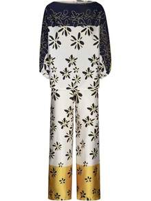 Off Shoulder Jumpsuit For Women, Multiple Colors Geometric Print Lantern Sleeve One Piece, Evening Party Glamorous Formal Outfit - 杏色 - 查看 2