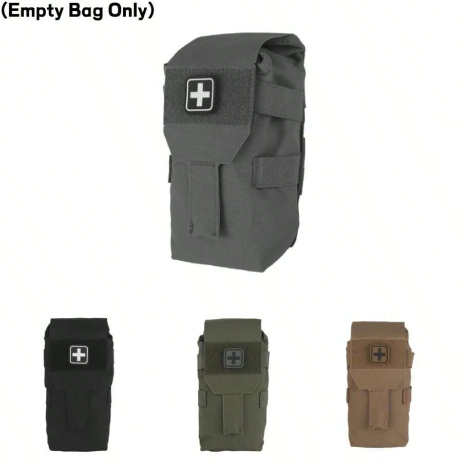 1 pc Kantong Now Pouch Micro Trauma, Tas Medis Taktis IFAK Kompatibel MOLLE, Kantong Pertolongan Pertama Cepat Deploy (Kosong), Tas Medis Darurat untuk Pelatihan Tempur, Nilon - MultiWarna - View 1