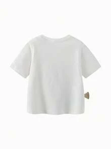 mini bala Baby Boy Short Sleeve T-Shirt Baby Ocean Print Summer Top Mesh Back Breathable Cool Outdoor Play - Ivory - View 5
