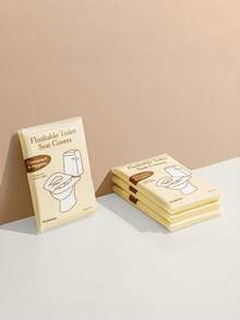 150 piezas de cubiertas de asiento de inodoro desechables y disolubles, papel higiénico desechable para viajes de negocios - Amarillo - Ver 3