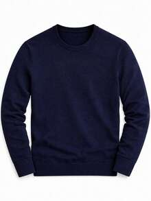 Men's Textured Knit Sweater In 5 Colors – Comfortable, Stylish, And Ideal For Autumn/Winter - Navy Blue - View 4