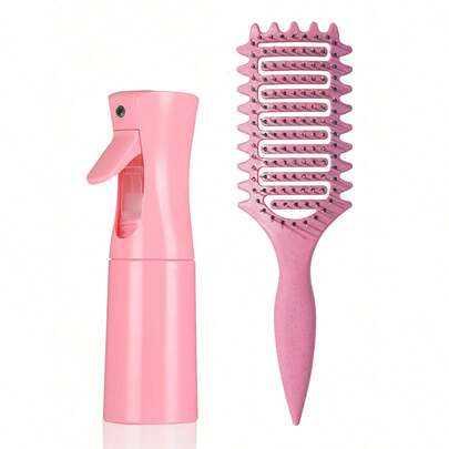 Set de 2 rizadores, kit de herramientas de peinado con cepillo multifunción y botella rociadora, adecuado para uso doméstico y salón, regalo de Navidad y Día de San Valentín para mujeres