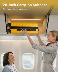 20 Inch 24 Inch 28 Inch Luggage Suitcase Carry On Cabin ABS Spinner Wheels Password Lock Lightweight 3 Piece Set Small Medium Large Holiday Travel - Yellow - View 4