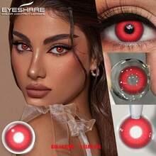 Eyeshare 1 Pair Anime Cosplay For Eyes Red Eye Lenses Beauty Makeup Lenses - Red - View 3