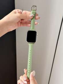 Dây đeo đồng hồ PU cứng cáp, tương thích với Apple Watch 42mm, 38mm, 40mm, 41mm, 44mm, 45mm, 46mm, 49mm, dây đeo thay thế đồng hồ thông minh thời trang, phù hợp với các dòng Ultra2, Ultra SE2, SE 11, 10, 9, 8, 7, 6, 5, 4, 3, 2, 1 và nhiều dòng khác, dành cho nữ, có thể dùng làm quà tặng tựu trường cho học sinh. - màu xanh lá - Xem 3