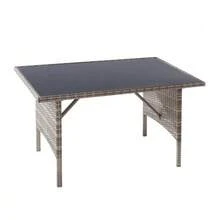 Poly Rattan Dining And Lounge Set For 7 People, With Sofa, Table, Stool And Cushions, Removable And Washable Fabric Cover, Khaki Color. - 卡其色 - 查看 11