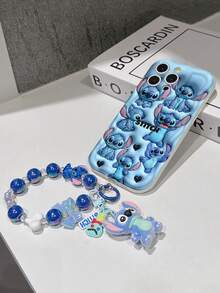 Disney Has Authorized, Phone Case - Chain Set, The Stitch Lilo & Stitch 3D Phone Case Plus A Silicone 3D Stitch Bracelet With Metallic Ring Removable Bracelet, Stitch And Angel Pattern, Compatible With Iphone 17/16/15/14/13/12/11/XS/XR/X Plus Pro Max, A Stylish Cartoon Phone Case, The Perfect Gift Choice, Phone Protection, Durable Phone Cover, Great Gift For Friends And Family - 白色款式B - 查看 6