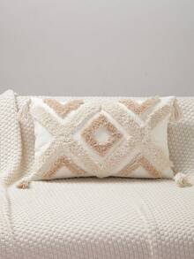 1 pieza Funda de almohada decorativa con borlas de peluche - Multicolor - Ver 7