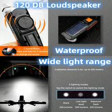Bicycle Night Light, Solar Rechargeable Dual-Use Horn, Bright Flashlight, Safety Riding Front Light For Adults And Children - USB Solar Dual-use Rechargeable Lamp - View 8