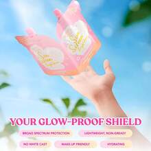 SPF 50+ Brightening Sunscreen 2-Pack, No White Cast Lightweight Sunscreen, Contains Sea Buckthorn & Niacinamide, Moisturizing Makeup Primer, Face & Body Sun Protection (2pcs/Set) - Baby Pink - View 5