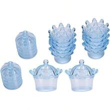 Cajas de Dulces, Bolsas de Corona Transparente Caja de Dulces de Plástico para de Fiesta Cajas de Chocolate Decoraciones de Cumpleaños de Boda 12 Piezas(Azul) - Azul - Ver 2