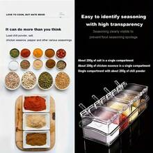 1 Set Transparent Acrylic Box With 4 Compartments, Including Spoon, Designed For Transparent Spice Storage. Suitable For Storing Salt, Sugar And Other Seasonings, Great For Kitchen And Restaurant Use - Clear - View 6