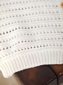 Girls' Lightweight Breathable Hollow-Out Knit Cardigan, Spring/Summer - Beige - View 5