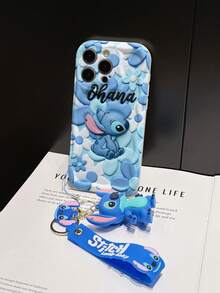 Disney Has Authorized, Phone Case - Chain Set, The Stitch Lilo & Stitch 3D Phone Case Plus A Silicone 3D Stitch Bracelet With Metallic Ring Removable Bracelet, Stitch And Angel Pattern, Compatible With Iphone 17/16/15/14/13/12/11/XS/XR/X Plus Pro Max, A Stylish Cartoon Phone Case, The Perfect Gift Choice, Phone Protection, Durable Phone Cover, Great Gift For Friends And Family - 白色款式A - 查看 4