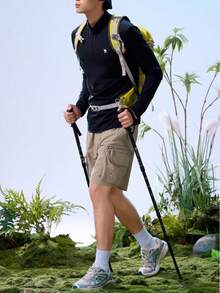 CAMEL CROWN Áo thun nam ngoài trời nhanh khô, mỏng nhẹ mùa hè, thoáng khí, thấm hút mồ hôi, mát mẻ, chống nắng, cổ tròn, tay dài. - Bóng đen ma quái - Xem 3