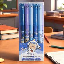 12/4/1 Set Erasable Pens, Includes Multiple Cartoon Pattern 0.5mm Black & Blue Ink Refills, Built-In Eraser, Quick-Drying Ink, Comfortable Grip. Ideal For Office Supplies And School Stationery, Essential For Study And Work - Sets - View 22