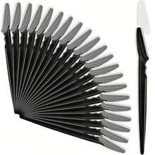 5/10/20/40pcs Eyebrow Trimmer Blades, Portable Facial Razor, Eyebrow Hair Removal Scissors, Shaver, Makeup Tools - Black - View 4