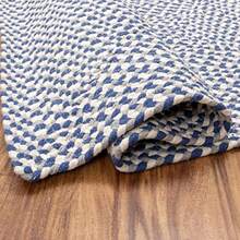 Super Area Rugs Alfombra de algodón Trenzado Tricolor diseño de Cuadros Azul Blanco Gris Rectangular 2 x 3 pies - Azul blanco gris. - Ver 6