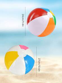 6 Colores Clásicos Pelota de Playa Inflable Arcoíris, Material PVC Impermeable, Adecuado para Fiesta de Piscina de Verano, Juegos, Decoración - Multicolor - Ver 10