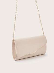 Light Luxury And Gentle Apricot Velvet Clutch, Featuring A Delicate Texture, Soft Tone And Minimalist Gold Trim. A Lovely Companion For Dates, Work Days And Celebratory Gatherings. It Is The Best Gift For Women - 杏色 - 查看 4