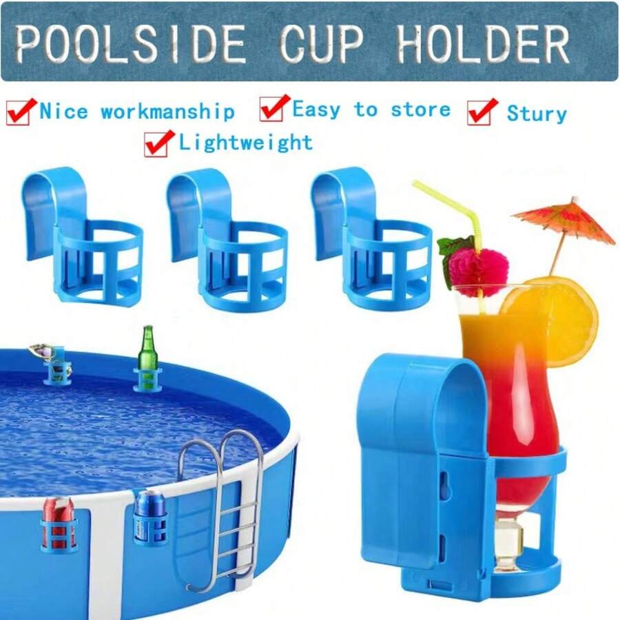 Soporte multifuncional para taza y dispensador de jabón para piscina, portavasos de cerveza, soporte para bebidas - Redondo con un gancho grande - Ver 1