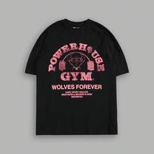 Darcsport T-Shirt Men's Cotton Short Sleeve T-Shirt - 黑紅 - 查看 2