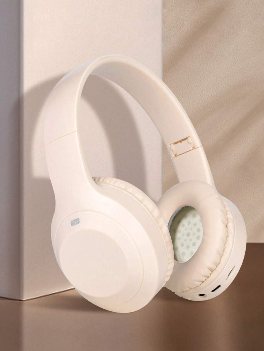 无线耳机，超长续航，适用于手机/iPad，无线游戏耳机 - 米色 - 查看 1