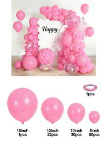 Rosa Ballon Set mit 18/12/10/5 Zoll Bögen, 133/104/80 Stücke/Set in verschiedenen Größen, Rosa Ballon Kranz (inklusive Schleife), geeignet für Geburtstag, Taufe, Verlobung, Geschlechtsoffenbarung, Hochzeitstag, Valentinstag, verschiedene thematische Partydekorationen - Rosa - Übersicht 11
